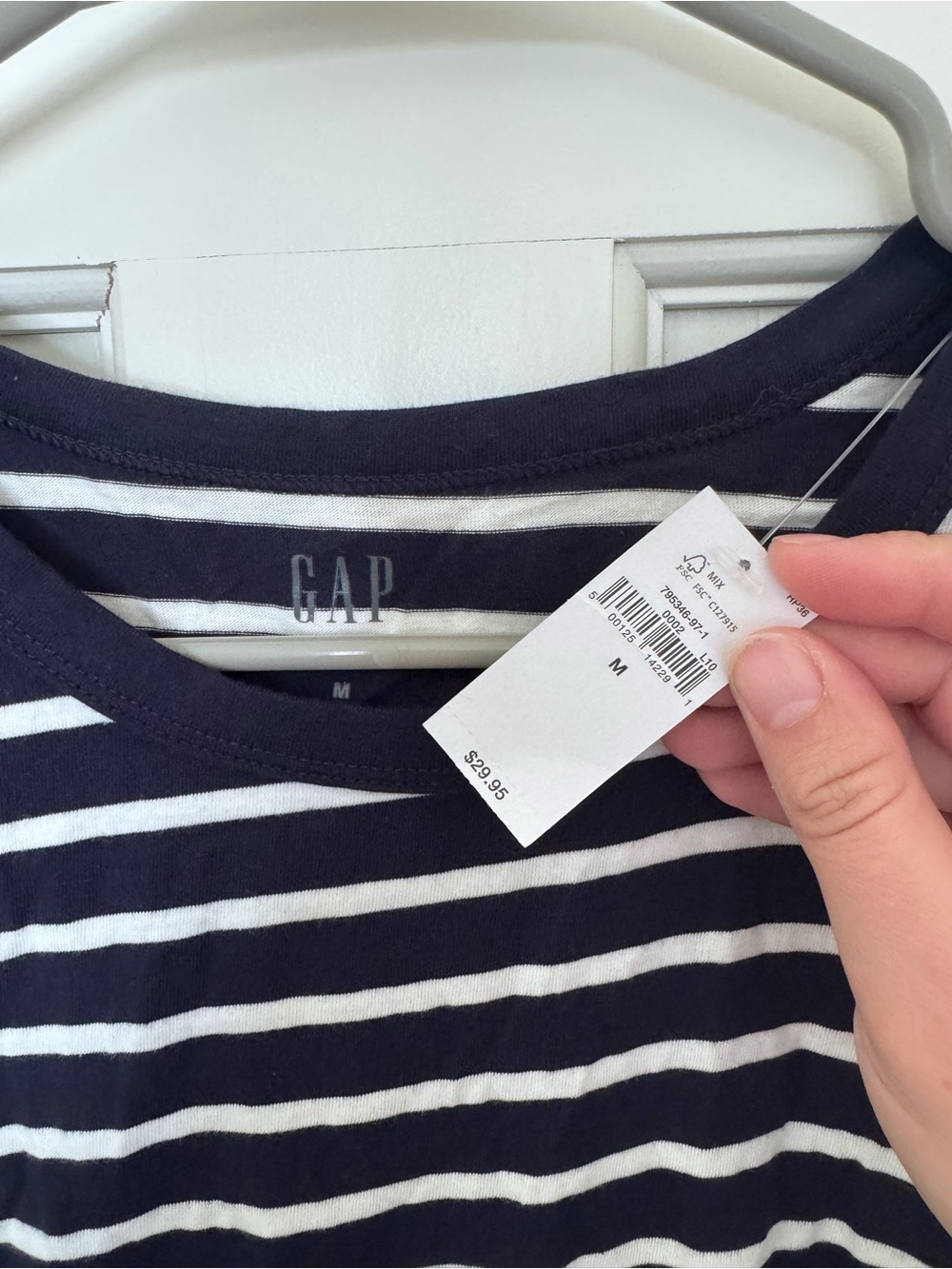 GAP French Girl Striped Tee Navy White Cotton Shirt NWT - Picture 3 of 4